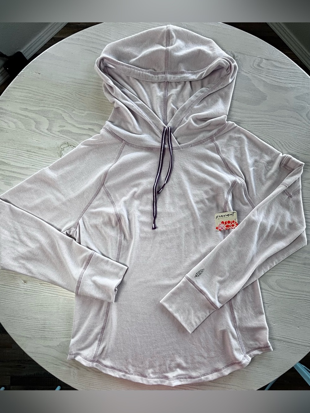 Free People Lightweight Hooded Pullover In Rose Wash Size Large